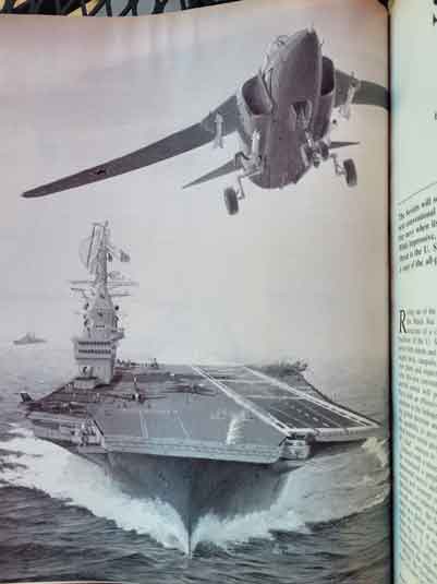 Gambaran artis tentang Mig-23 versi maritim untuk digunakan di rencana kapal induk nuklir Uni Soviet