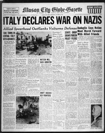 13 Oktober 1943, Italia Menyatakan Perang Terhadap Jerman(Hari ini dalam Sejarah)