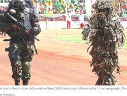 Tentara Tanzania dengan senjata 2 laras