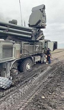 Pantsir S1 yang terjebak lumpur dan berhasil disita Ukraina