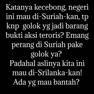 di Suriahkan atau di Sri Lanka kan?