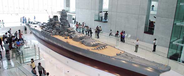 Replika Kapal Kapal perang Yamato Jepang di Museum