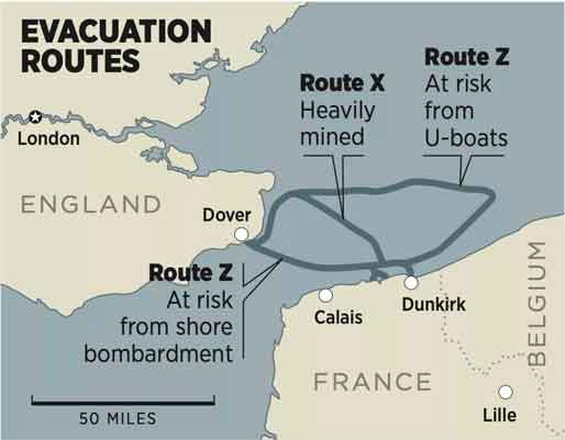 Rute pelarian sekutu ke inggris di Dunkirk 1940 serta resiko resikonya