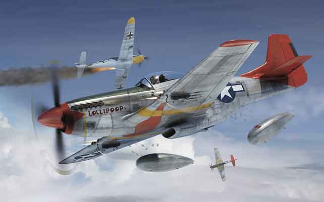 Pesawat pemburu North American P-51 Mustang vs Messerschmitt Bf 109 Jerman