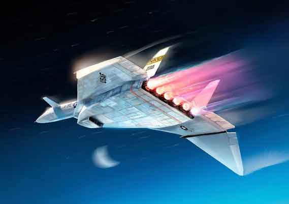 Ilustrasi artis pesawat pembom North American XB-70 Valkyrie