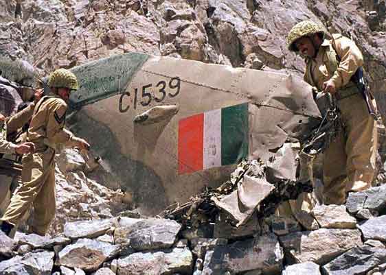 Pesawat Mig-21 India yang berhasil ditembak jatuh saat konflik Kargil 1999