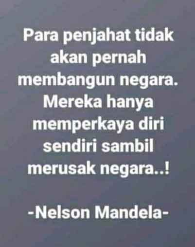 Penjahat tidak akan pernah membangun negara