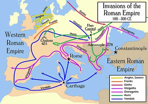 Battle of the Catalaunian Plains, (AD 451), pertempuran yang terjadi antara Hun di bawah Attila dan pasukan campuran Romawi dan Visigoth di bawah Aetius dan Theodoric I; pertempuran ini menghambat kemajuan Hunni di Eropa.