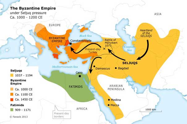 Wilayah Seljuk, Bizantium dan Fatimid syiah di Mesir