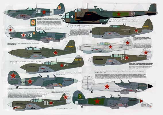 Pesawat P-40, Spitfire dan Huricane yang disewakan ke Uni Soviet