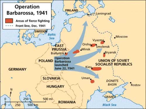 Peta penyerangan Barbarossa 1941