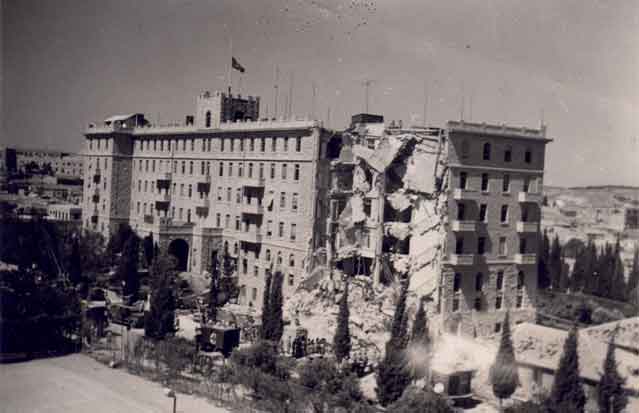 Pemboman Hotel King David adalah serangan teroris yang dilakukan pada hari Senin, 22 Juli 1946, oleh militan sayap kanan Organisasi bawah tanah Zionis Irgun di markas administrasi Inggris untuk Mandat Palestina, yang bertempat di sayap selatan [10] Hotel King David di Yerusalem selama pemberontakan Yahudi di Mandat Palestina. 91 orang dari berbagai negara tewas, dan 46 terluka.