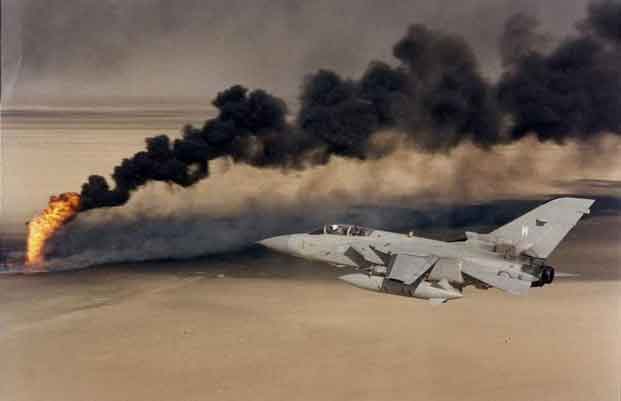 Tornado membuat debut tempurnya sebagai bagian dari Operasi Granby, kontribusi Inggris untuk Perang Teluk pada tahun 1991. Ini melihat 49 RAF Tornado GR1 disebarkan ke Muharraq Airfield di Bahrain dan ke Tabuk Air Base dan Dhahran Airfield di Arab Saudi. 18 Tornado F3 dikerahkan untuk memberikan perlindungan udara, ancaman rudal jarak jauh mereka menjadi penghalang bagi pilot Irak, yang akan menghindari pertempuran ketika didekati