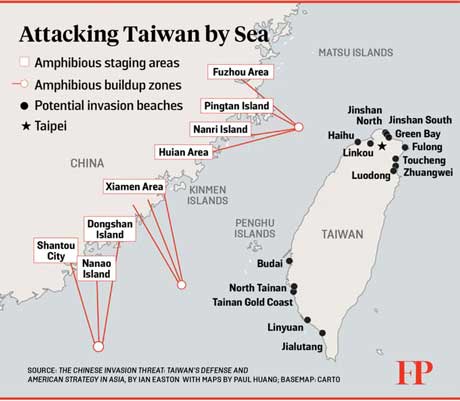 Menyerang Taiwan melalui laut