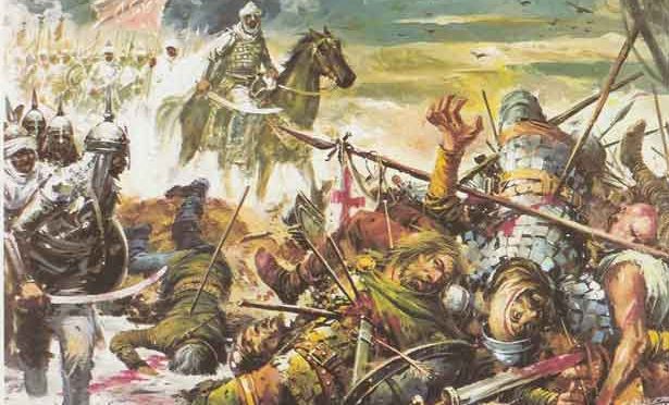 19 Juli 711 M, Battle of Guadalete : Pasukan Tariq ibn Ziyad mengalahkan Visigoth pimpinan Raja Roderic – pertempuran yang mengubah sejarah Eropa