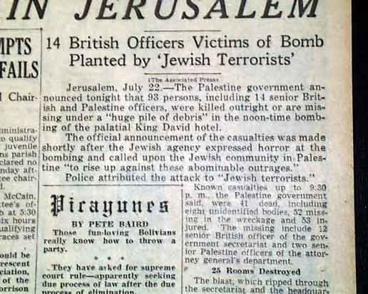 Irgun melakukan serangan sebagai tanggapan terhadap Operasi Agatha, yang dikenal di Israel sebagai "Sabtu Hitam". Pasukan Inggris telah menggeledah Badan Yahudi pada 29 Juni dan menyita sejumlah besar dokumen yang secara langsung melibatkan Haganah dalam pemberontakan Yahudi melawan Inggris. Informasi intelijen dibawa ke Hotel King David, di mana awalnya disimpan di kantor Sekretariat di sayap selatan. Untuk menghancurkan dokumentasi yang memberatkan, Irgun, oleh karena itu, bertekad untuk menghancurkan sayap hotel. itu. 