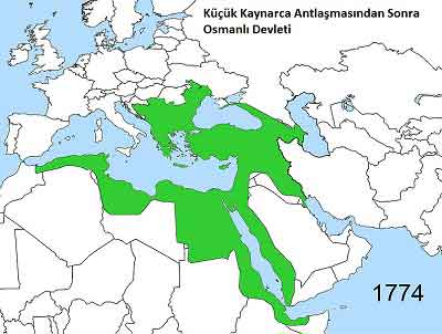 Kekuasaan Ottoman Turki saat Treaty of Küçük Kaynarca 1774 ditandatangani