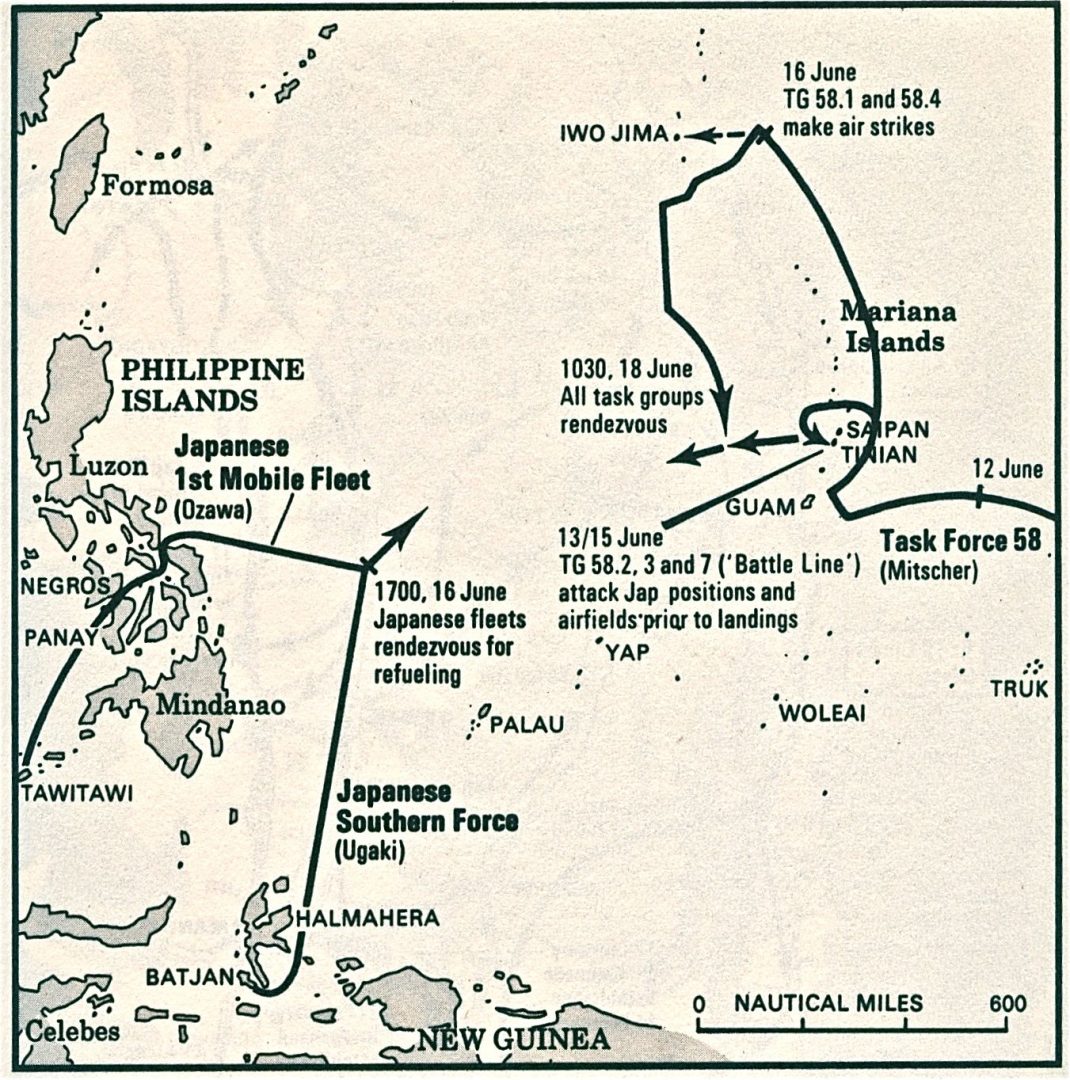 Pertempuran Saipan adalah pertempuran kampanye Pasifik Perang Dunia II, bertempur di pulau Saipan di Kepulauan Mariana dari 15 Juni hingga 9 Juli 1944 sebagai bagian dari Operasi Forager. Pacific D-Day" dengan armada invasi yang berangkat dari Pearl Harbor pada 5 Juni 1944, sehari sebelum Operasi Overlord di Eropa diluncurkan, dan diluncurkan sembilan hari setelahnya.