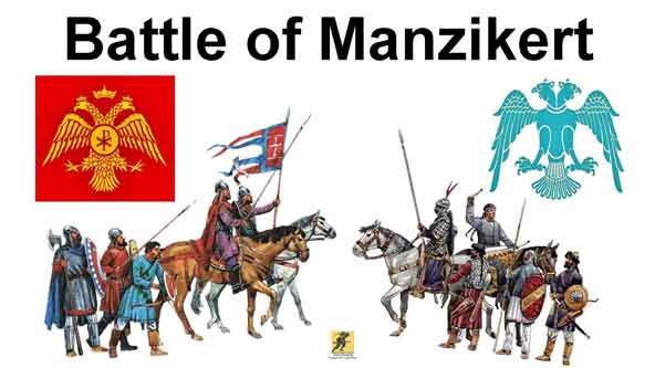 Tentara Bizantium, yang kuat dalam jumlah tetapi lemah dalam moral, jatuh di hadapan orang Turki yang kalah jumlah tetapi berdedikasi. Menjelang malam tentara Bizantium dikalahkan, dan, untuk pertama kalinya dalam sejarah, seorang kaisar Bizantium menjadi tawanan seorang penguasa Muslim.- Pertempuran Manzikert