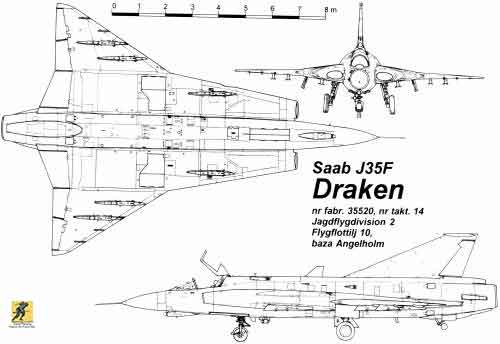 J-35 Draken dirancang sejak awal sebagai pencegat khusus. Secara tradisional sering membutuhkan pesawat dengan kecepatan top-line yang hebat, tingkat pendakian yang luar biasa, dan pelacakan dan pengiriman senjata jarak jauh tetapi meninggalkan kualitas penanganan sebagai yang kedua.
