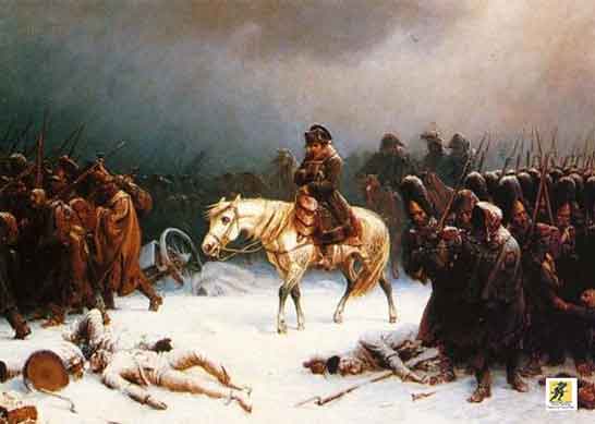 Pada tanggal 19 Oktober, setelah kalah dalam Pertempuran Tarutino, Napoleon dan Grande Armée-nya, perlahan-lahan dilemahkan oleh perang gesekan melawannya, kekurangan perbekalan, dan menghadapi salju pertama, meninggalkan kota secara sukarela dan bergerak ke selatan sampai Pertempuran Maloyaroslavets menghentikan kemajuan.