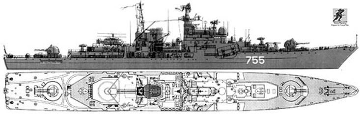 Sovremenny kelas pertama ditugaskan pada tahun 1985. Sebanyak 18 telah dibangun untuk Angkatan Laut Rusia. Lima tetap dalam pelayanan. Semua kapal dibangun di Northern Yard, Severnaya Verf, di Saint Petersburg. Dia adalah kapal anti-kapal utama Angkatan Laut Rusia. Angkatan Laut Tentara Pembebasan Rakyat China (PLAN) memiliki dua kapal perusak Sovremenny yang dimodifikasi, dikirim pada bulan Desember 1999 dan November 2000. Pada tahun 2002, PLAN memesan dua lagi. Yang pertama diluncurkan pada April 2004 dan dikirimkan pada Desember 2005. Kapal kedua diluncurkan pada Juli 2004 dan dikirimkan pada September 2006.