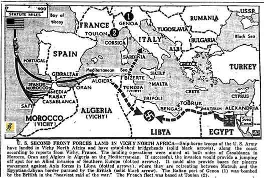 Operasi itu direncanakan sebagai gerakan penjepit, dengan pendaratan A.S. di pantai Atlantik Maroko (Gugus Tugas Barat-Safi, Fedala, Mehdia-Port Lyautey) dan pendaratan Anglo-Amerika di pantai Mediterania Aljazair (Gugus Tugas Tengah dan Timur-Oran, Algiers). Ada juga pendaratan udara seukuran batalion di dekat Oran dengan misi untuk merebut dua lapangan udara. Tujuan utama pendaratan Sekutu adalah untuk mengamankan jembatan untuk membuka front kedua ke belakang pasukan Jerman dan Italia yang memerangi Inggris di Libya dan Mesir.