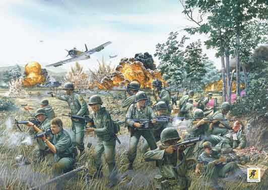 Pada pagi hari, Batalion ke-1 Batalion Harold G. Moore, Kavaleri ke-7 melakukan serangan heliborne ke Zona Pendaratan X-Ray dekat perbukitan Chu Pong. Sekitar tengah hari, Resimen ke-33 Vietnam Utara menyerang pasukan A.S. Pertempuran berlanjut sepanjang hari dan hingga malam hari. Tentara Amerika menerima dukungan dari unit artileri terdekat dan serangan udara taktis. Keesokan paginya, Resimen ke-66 Vietnam Utara bergabung dalam serangan terhadap unit A.S. Pertempuran itu sangat sengit, tetapi serangan udara taktis dan dukungan artileri membuat musuh kewalahan dan memungkinkan pasukan Kavaleri 1 untuk bertahan melawan serangan berulang kali.