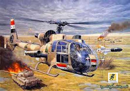 Selama Perang Iran-Irak yang terjadi sepanjang sebagian besar tahun 1980-an, sejumlah besar peralatan militer buatan Prancis dibeli oleh Irak, termasuk armada 40 Gazelle bersenjata HOT. Gazelle biasanya digunakan bersama dengan pesawat tempur Mil Mi-24 buatan Soviet, dan sering digunakan dalam serangan balik terhadap pasukan Iran.