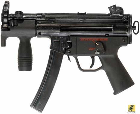 MP5-K adalah varian pendek dari MP5 yang dikembangkan untuk penggunaan rahasia. MP5-K yang dipasang di dalam tas kerja dikenal luas.