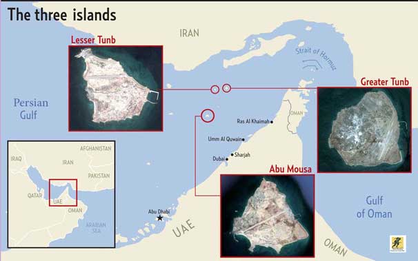 Pendudukan ilegal Iran atas Abu Musa dan Tunbs Besar dan Kecil sejak pasukan militer Iran menduduki ketiga pulau tersebut pada 30 November 1971, hanya dua hari sebelum pendirian UEA.