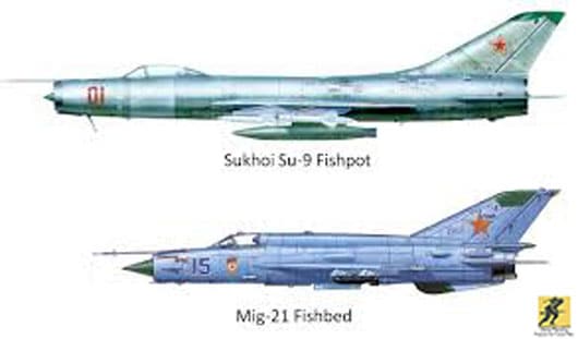 Su-9 Fishpot sering disalahartikan sebagai MiG-21 karena banyaknya kesamaan dalam desain. Faktor pembeda utama adalah ukuran dan kanopi gelembung Su-9.