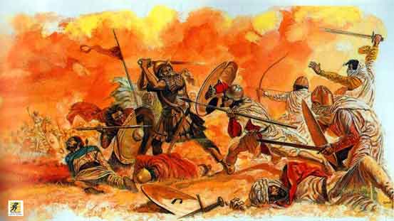 4 Februari 634, Battle of Dathin / Battle of Anthidon : Pertempuran kecil namun secara resmi merupakan kemenangan pasukan Muslim pertama melawan Bizantium