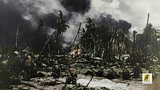 3 Februari 1944, Battle of Kwajalein : Pasukan AS merebut Kepulauan Marshall di Lautan Pasifik