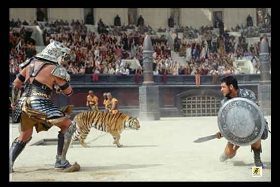 Gladiator, film epik sejarah Amerika, dirilis pada tahun 2000, yang disutradarai oleh Ridley Scott dan dibintangi oleh Russell Crowe. Film ini memenangkan penghargaan kritis, jumlah penonton yang besar, dan lima Academy Awards.