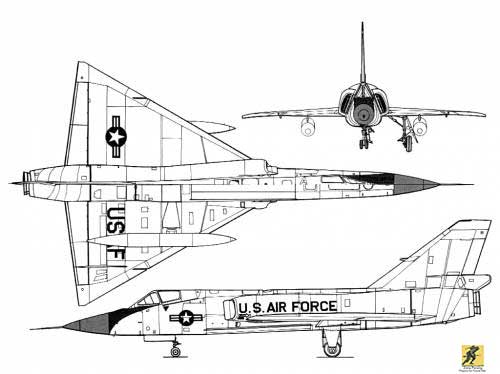 Convair F-106A Delta Dart : Meskipun dipertimbangkan untuk digunakan dalam Perang Vietnam, F-106 tidak pernah terjun ke dalam pertempuran, dan juga tidak diekspor ke pengguna asing. Setelah masalah-masalah awal yang muncul - khususnya kursi pelontar yang menewaskan 12 pilot pertama yang melontar dari pesawat - kinerjanya yang luar biasa membuatnya sangat populer di kalangan para pilot.