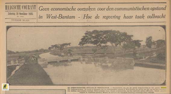 Salah satu pemberitaan di Haagsche Courant tentang pemberontakan di Banten. Sumber foto Haagsche Courant, 20 November 1926