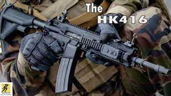 Heckler & Koch HK416 : Senjata ini memiliki popor teleskopik, yang dapat diperpanjang atau dikecilkan untuk menyesuaikan dengan penembaknya. Memiliki 6 panjang tarikan yang berbeda. Senjata ini juga memiliki pegangan pistol baru, yang lebih ergonomis, dibandingkan dengan karabin M4.