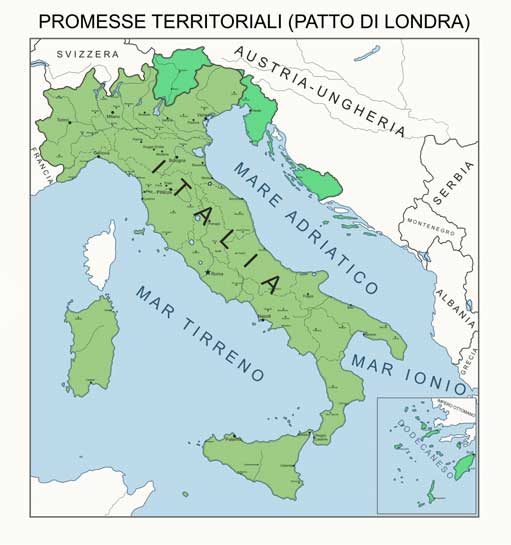 Wilayah yang dijanjikan kepada Italia dalam perjanjian London 1915