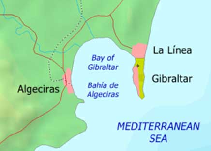 Pada tahun 1704, pasukan Inggris-Belanda merebut Gibraltar dari Spanyol selama Perang Suksesi Spanyol. Wilayah ini diserahkan kepada Britania Raya untuk selamanya di bawah Perjanjian Utrecht pada tahun 1713. Wilayah ini menjadi pangkalan penting bagi Angkatan Laut Kerajaan, terutama selama Perang Napoleon dan Perang Dunia II, karena mengendalikan pintu masuk dan keluar yang sempit ke Laut Mediterania, Selat Gibraltar, yang lebarnya hanya 14,3 km (8,9 mil).