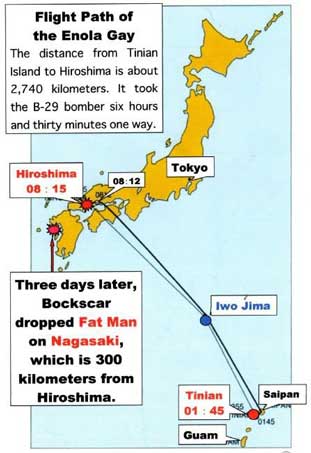 Pada tanggal 6 dan 9 Agustus 1945, Amerika Serikat meledakkan dua bom atom di atas kota Hiroshima dan Nagasaki di Jepang.