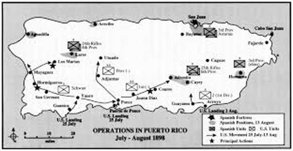 25 Juli 1898, Pasukan Amerika menyerbu Puerto Rico