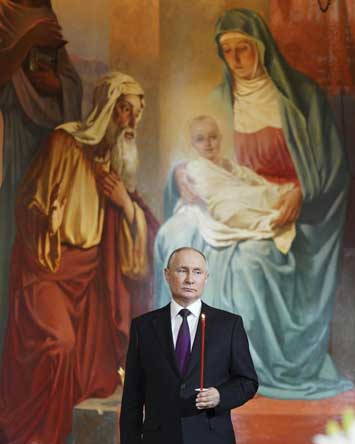 Presiden Rusia semakin sering menggunakan bahasa agama untuk menggambarkan perang