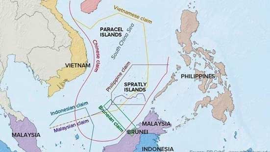 Wilayah claim yang tumpang tindih di Laut Cina Selatan