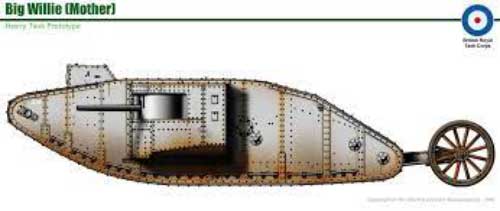 Model kedua, yang disebut "Big Willie", dengan cepat menyusul. Didesain untuk melintasi parit yang lebar, tank ini diterima oleh Angkatan Darat Inggris, yang memesan 100 tank jenis ini (disebut Mark I) pada bulan Februari 1916.