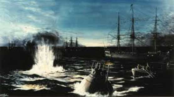 Beberapa upaya dilakukan dengan menggunakan Turtle untuk membubuhkan bahan peledak di bagian bawah kapal perang Inggris di Pelabuhan New York pada tahun 1776.