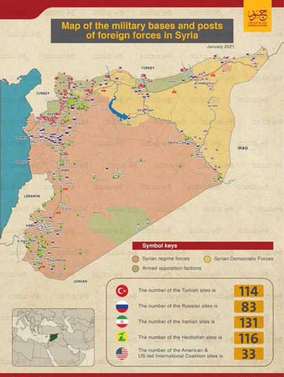 peta posisi pasukan asing di Suriah