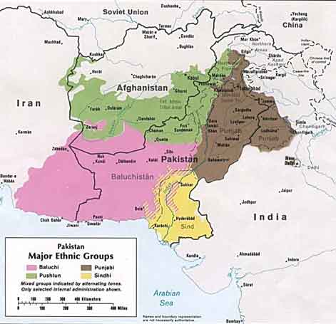 Peta etnik di Iran, Pakistan dan Afganistan