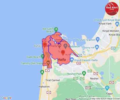Sirene serangan udara menggelegar di kota Haifa di Israel Ada laporan serangan roket masuk dari Hizbullah di Lebanon. Sirene dinyalakan untuk pertama kalinya sejak perang.