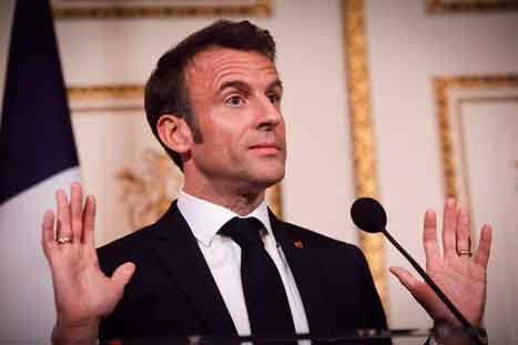 Presiden Prancis Macron mengatakan bahwa serangan tanggal 7 Oktober adalah pembantaian antisemit terbesar abad ini Sekali lagi menolak mengomentari genosida Israel yang menewaskan lebih dari 10.000 anak.